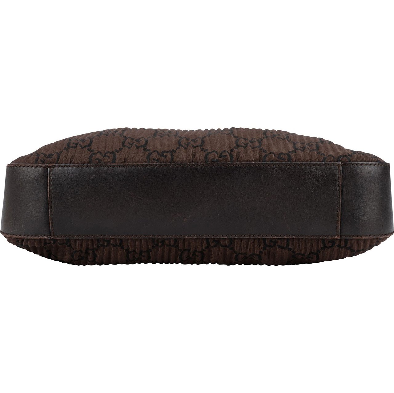 Gucci Monogram Pleated GG Canvas Hobo Shoulder Bag Bruin