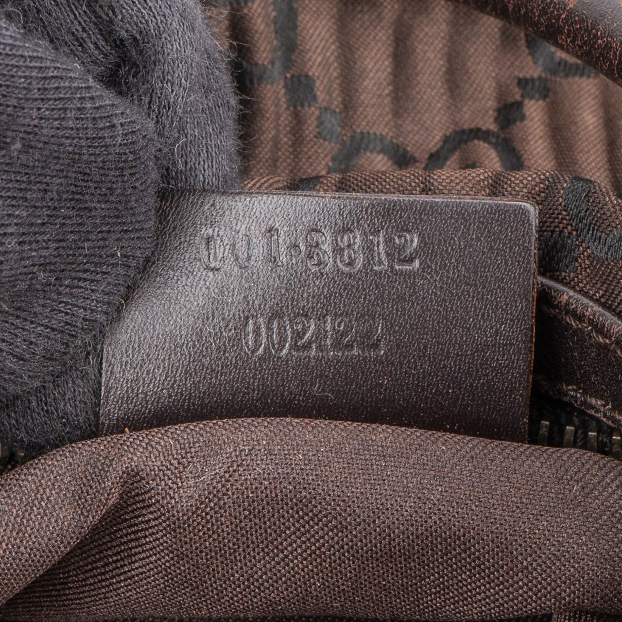 Gucci Monogram Pleated GG Canvas Hobo Shoulder Bag Bruin