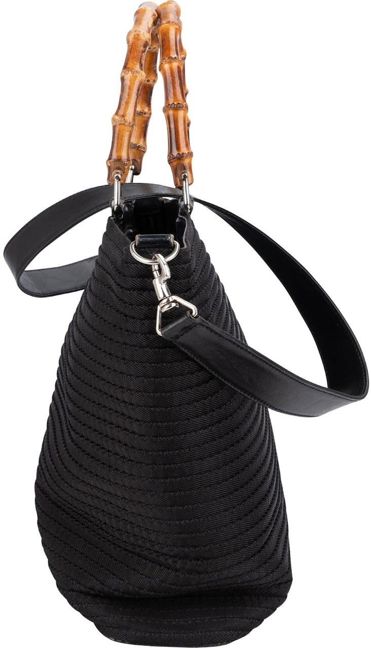 Gucci Bamboo Black Tote Handbag Zwart