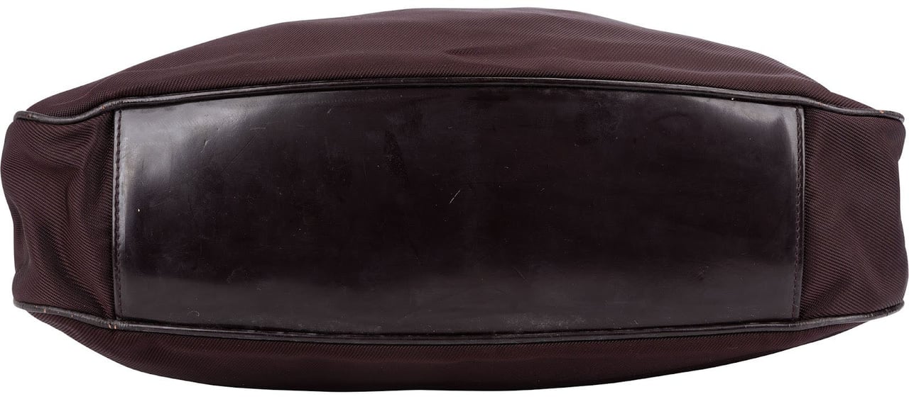 Gucci Leather Nylon Bamboo Top Handle Hobo Shoulder Bag Maroon