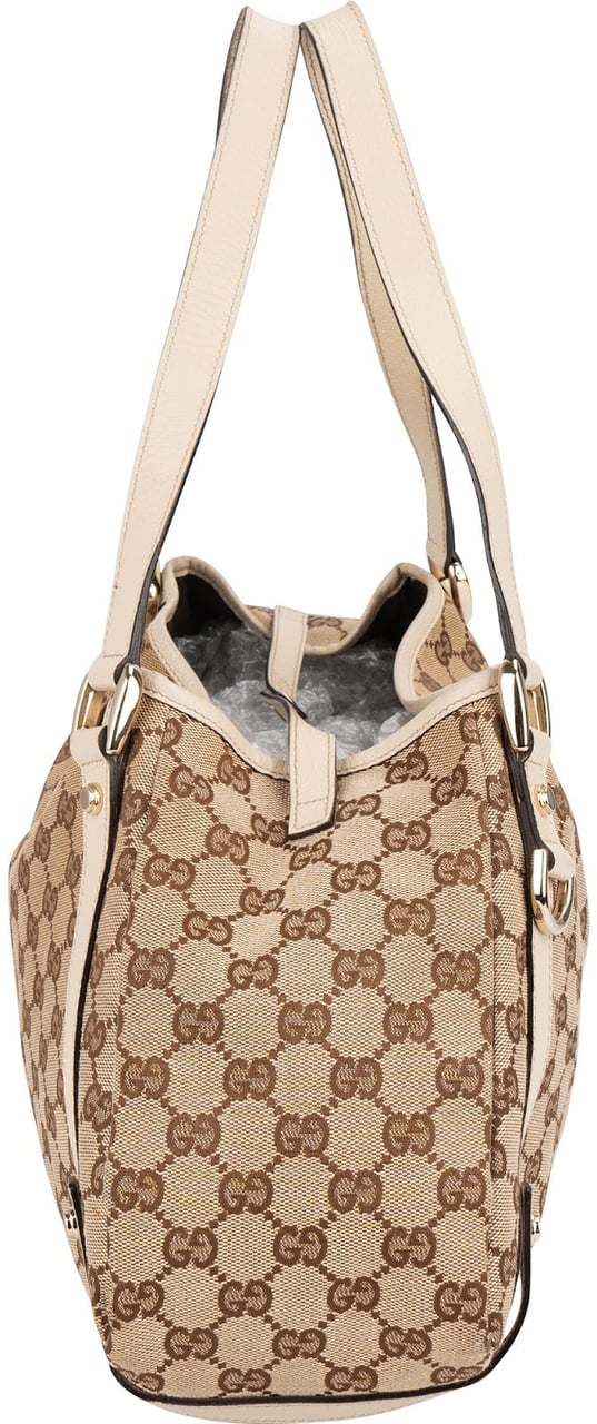 Gucci Monogram GG Canvas Abbey D-Ring Hobo Shoulder Bag Beige