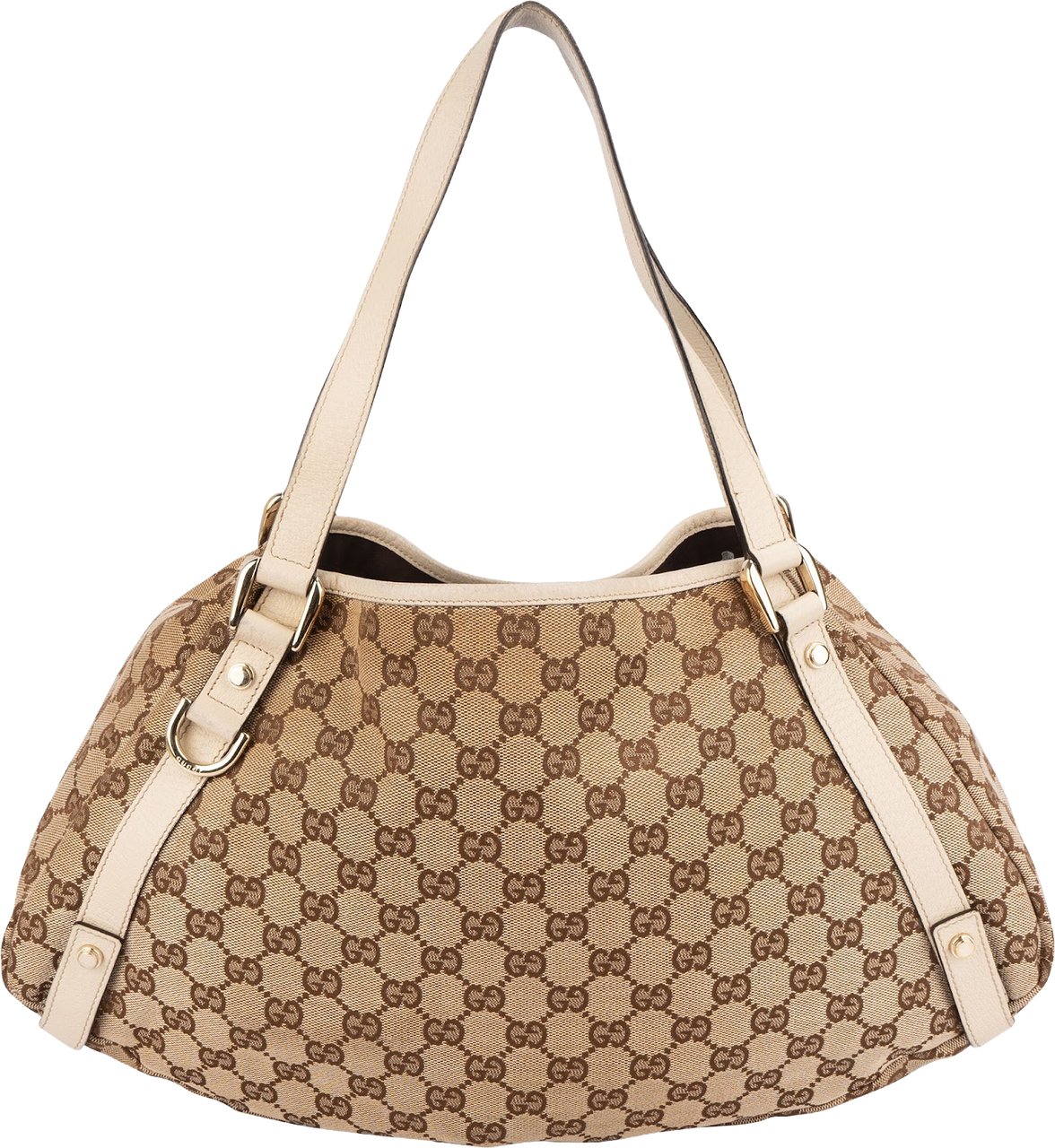 Gucci Monogram GG Canvas Abbey D-Ring Hobo Shoulder Bag Beige