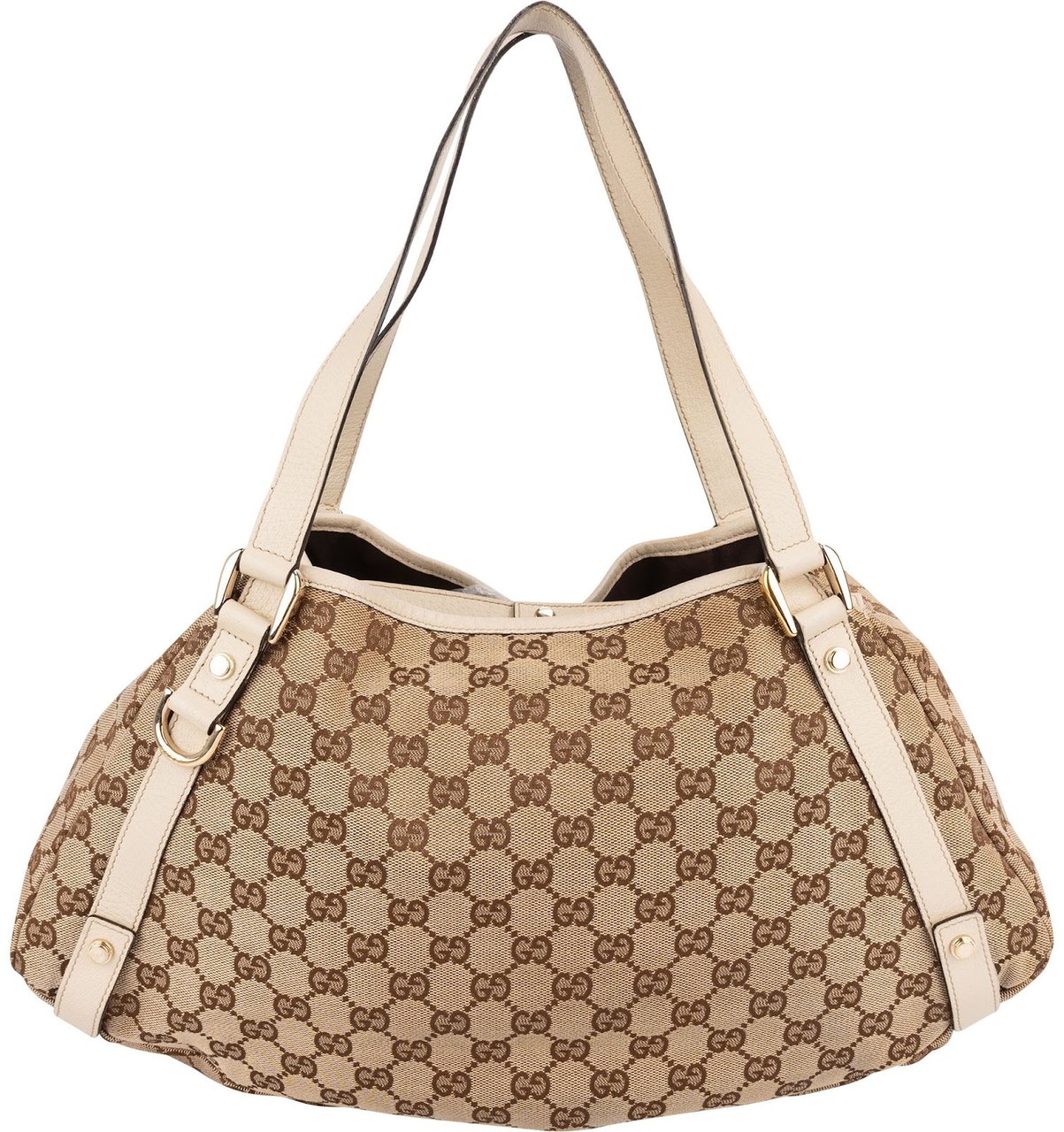 Gucci Monogram GG Canvas Abbey D-Ring Hobo Shoulder Bag Beige