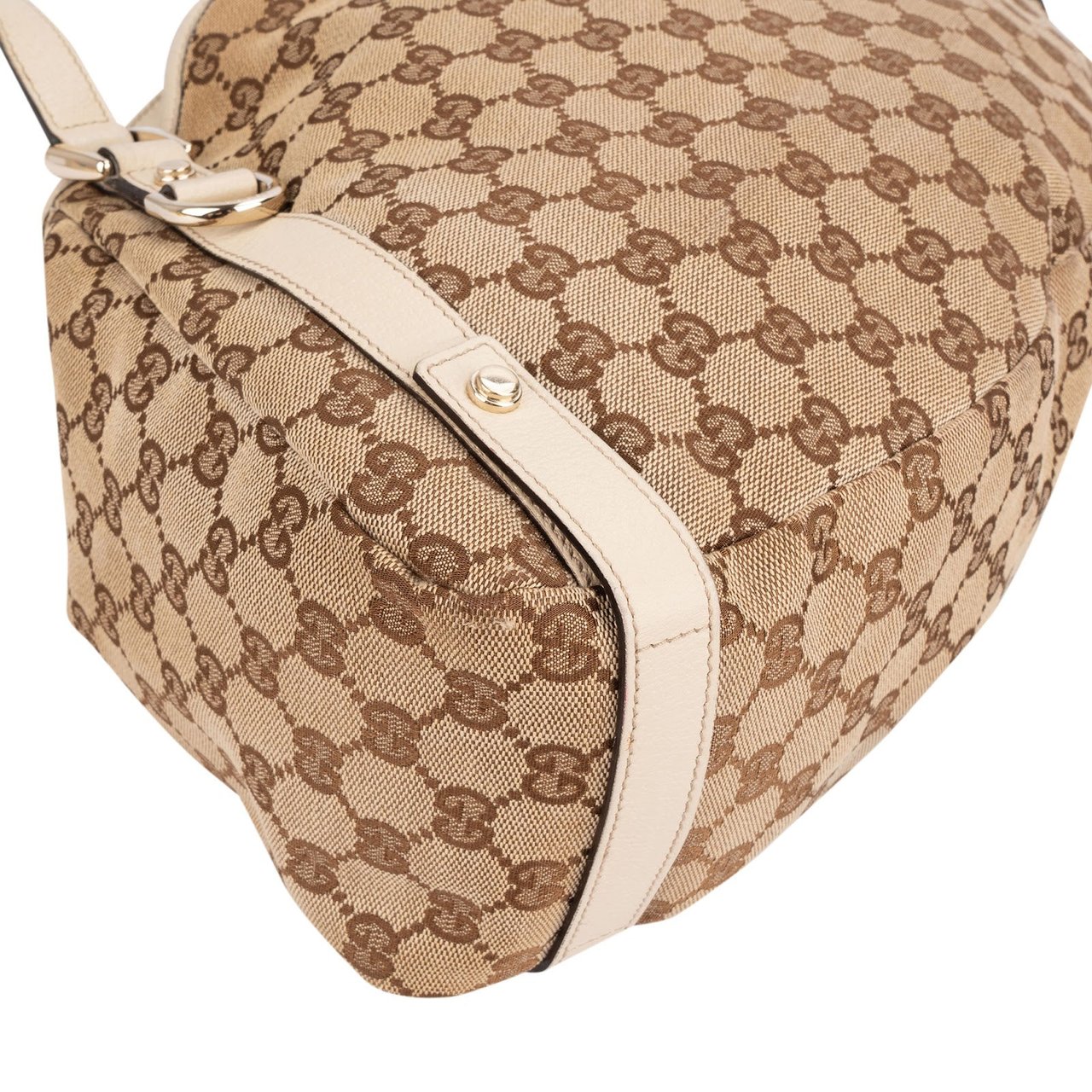 Gucci Monogram GG Canvas Abbey D-Ring Hobo Shoulder Bag Beige