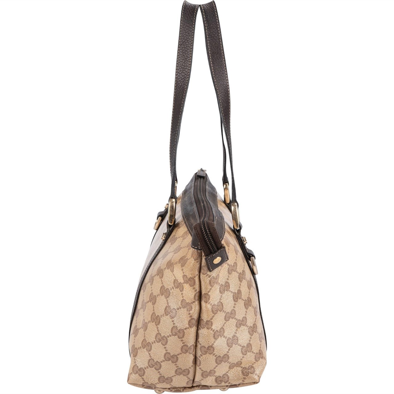 Gucci Monogram GG Crystal Abbey Shoulder Bag Bruin