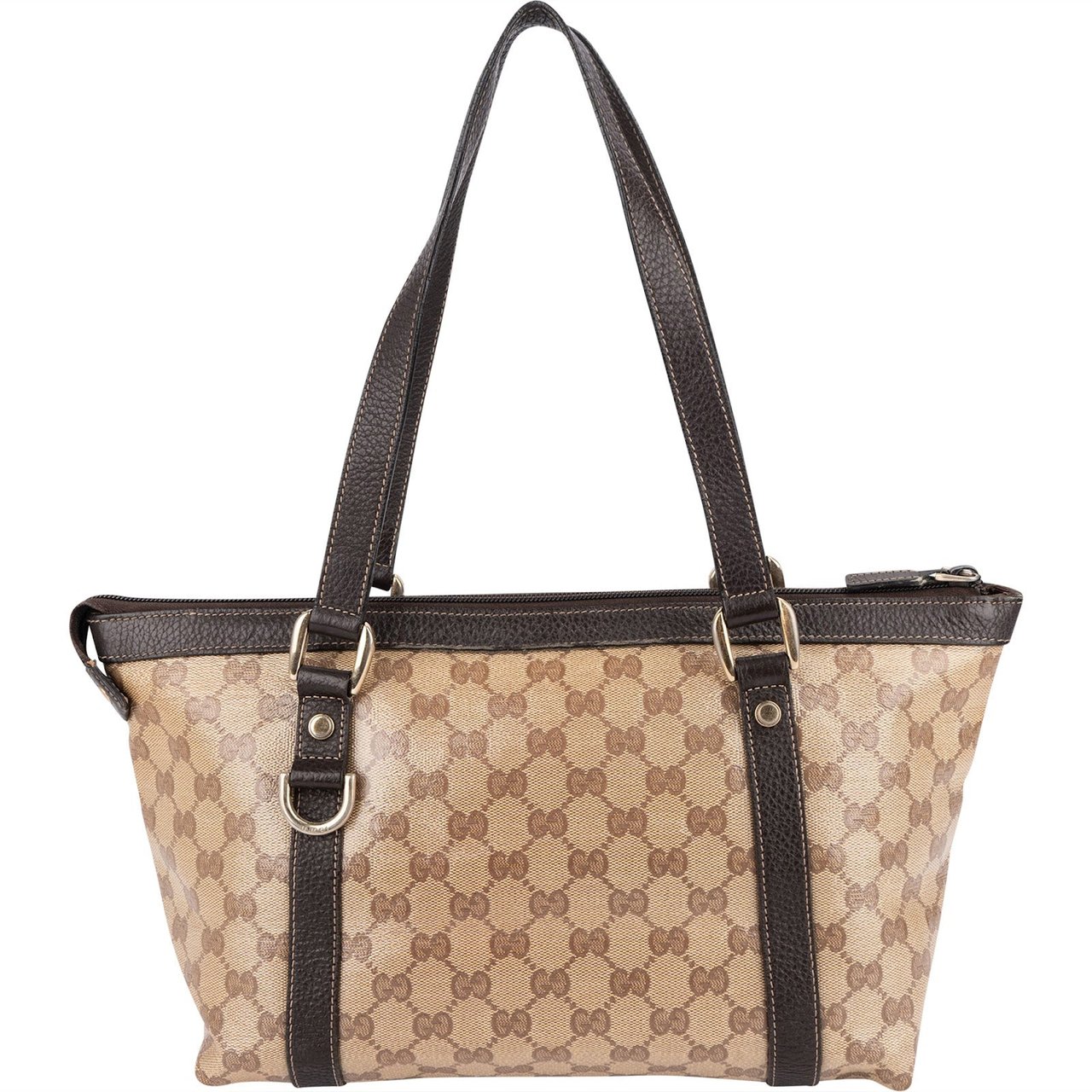Gucci Monogram GG Crystal Abbey Shoulder Bag Bruin