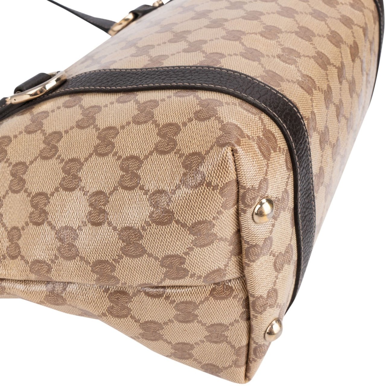 Gucci Monogram GG Crystal Abbey Shoulder Bag Bruin