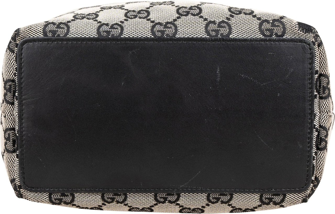 Gucci Monogram GG Canvas Tote Bucket Handbag Zwart
