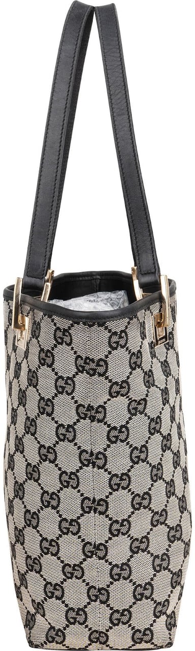 Gucci Monogram GG Canvas Tote Bucket Handbag Zwart