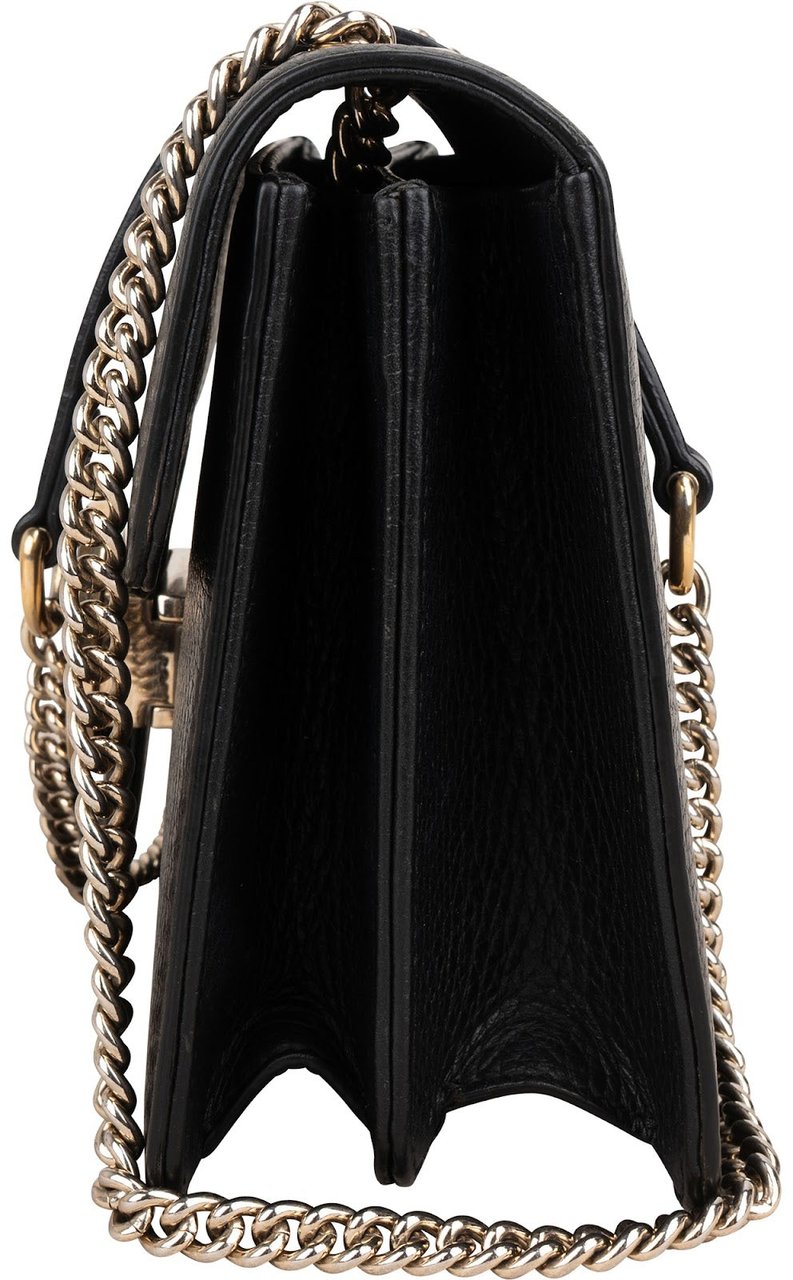 Gucci Black Leather Interlocking GG Crossbody Bag Zwart
