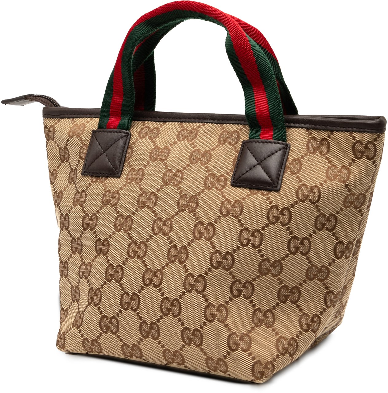 Gucci Mini GG Canvas Web Childrens Handbag Bruin