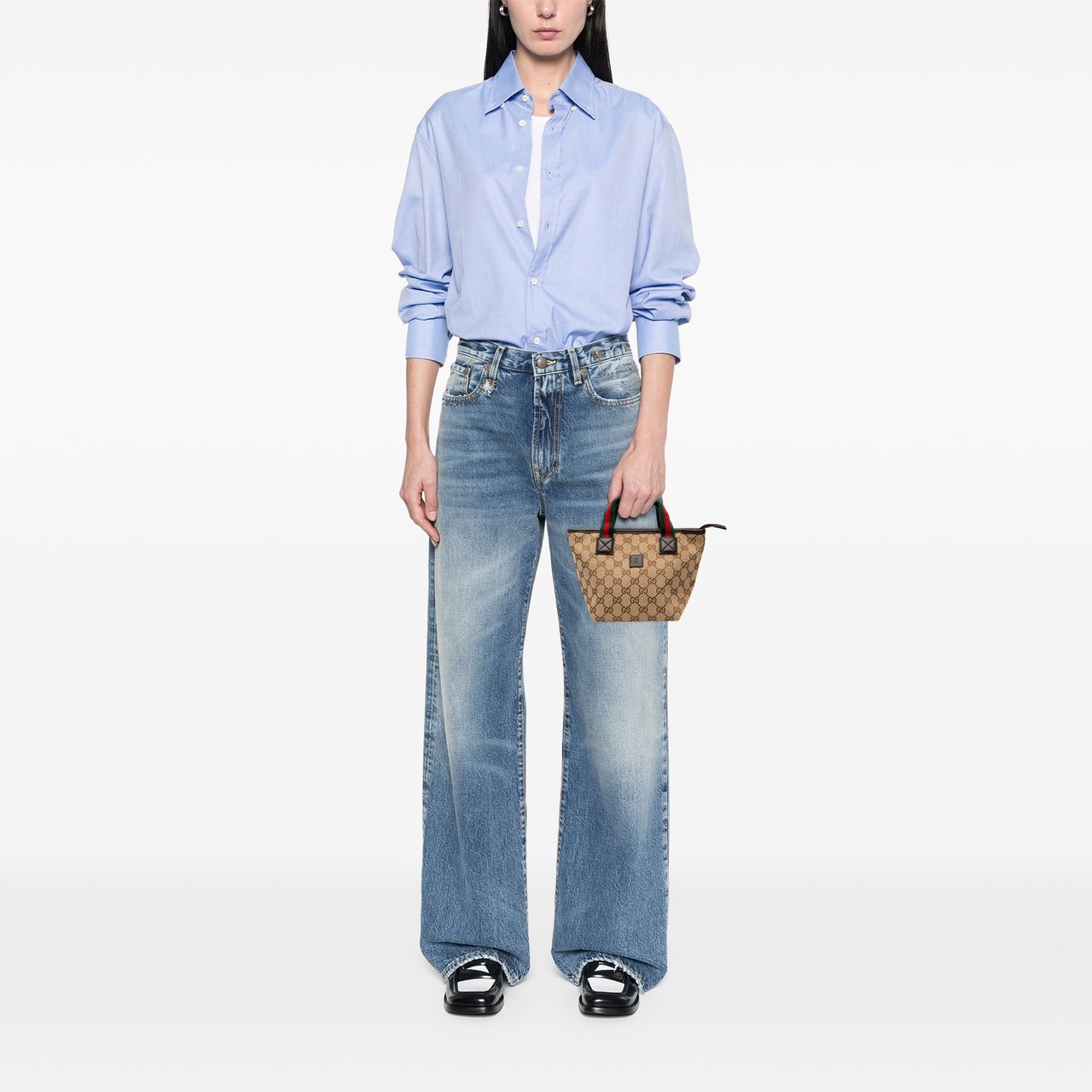 Gucci Mini GG Canvas Web Childrens Handbag Bruin