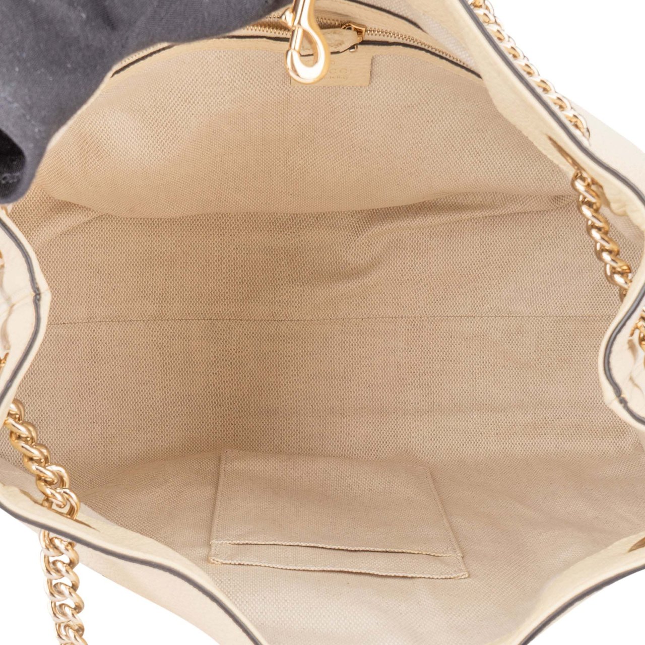 Gucci Gucci White Leather GG Soho Crossbody Bag Wit
