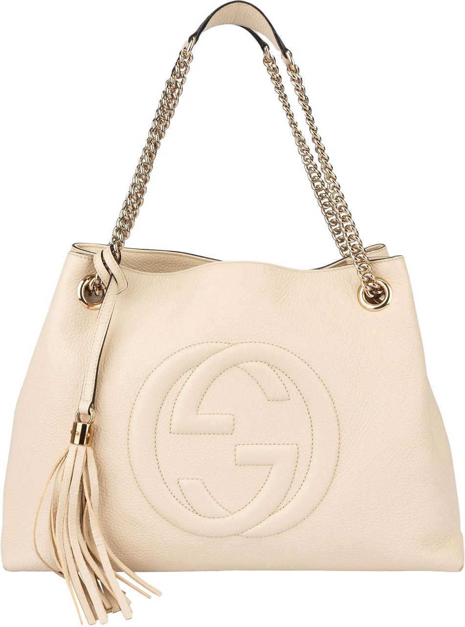 Gucci Gucci White Leather GG Soho Crossbody Bag Wit