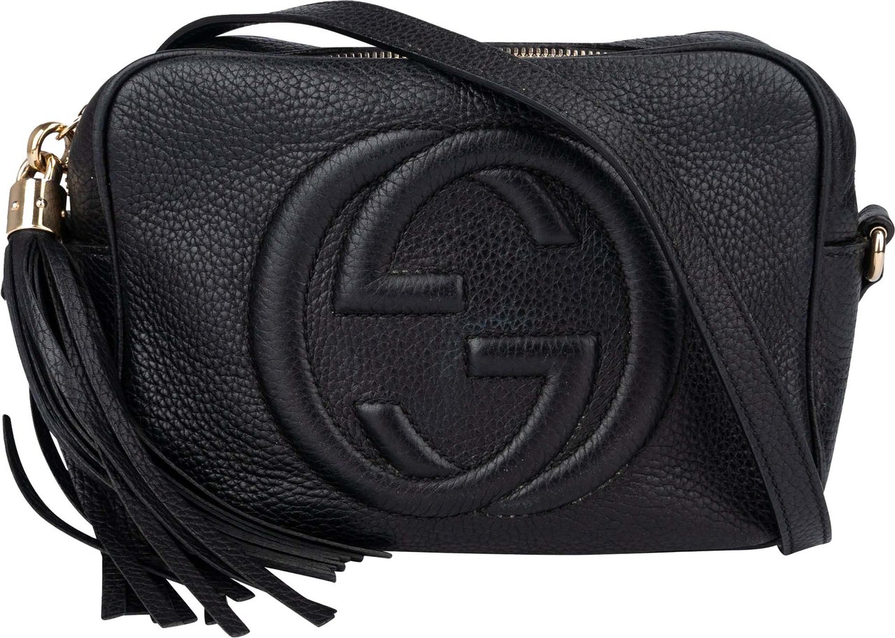 Gucci Gucci Black Leather GG Soho Crossbody Bag Divers
