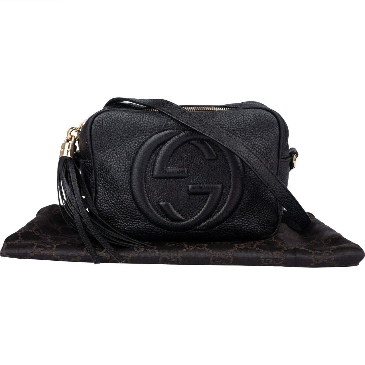 Gucci Gucci Black Leather GG Soho Crossbody Bag Divers
