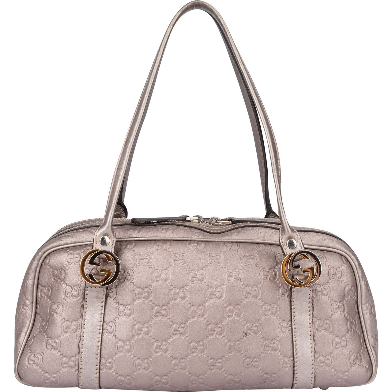 Gucci Gucci GG Twin Monogram Metallic Rose Handbag Roze