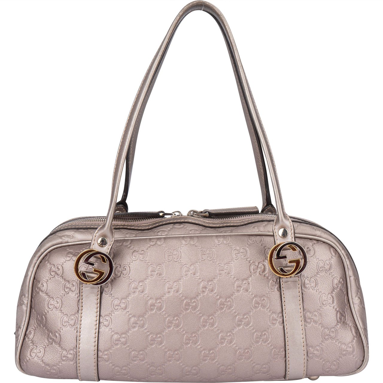Gucci Gucci GG Twin Monogram Metallic Rose Handbag Roze