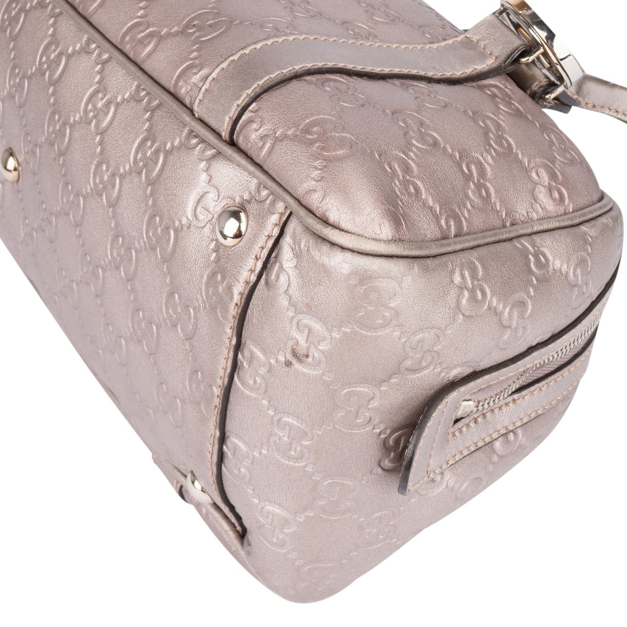 Gucci Gucci GG Twin Monogram Metallic Rose Handbag Roze