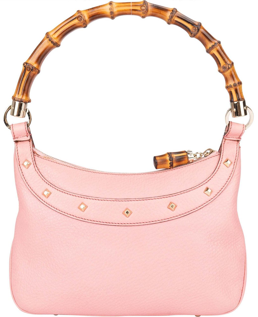 Gucci Gucci Pink Leather Bamboo Handbag Roze