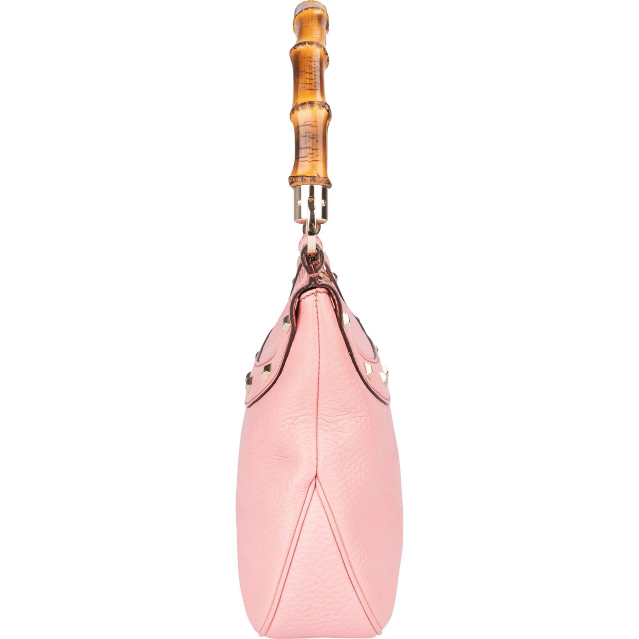 Gucci Pink Leather Bamboo Handbag Roze