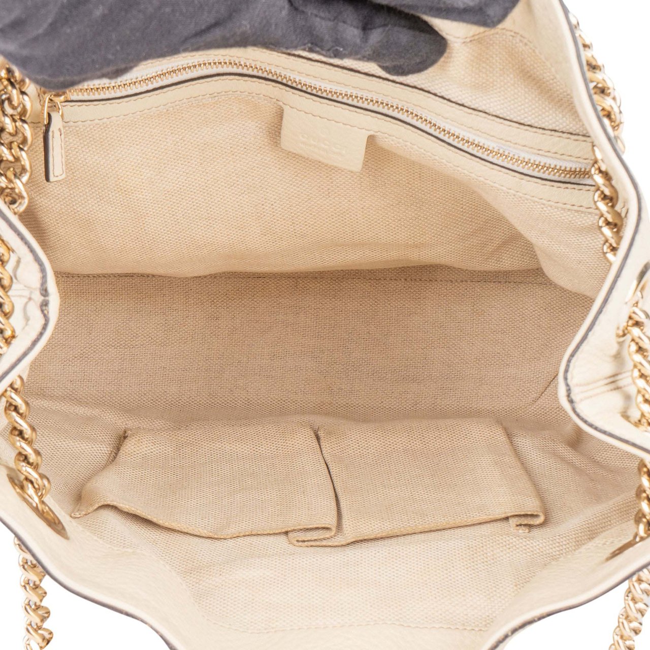 Gucci Gucci Leather GG Soho Crossbody Bag Wit