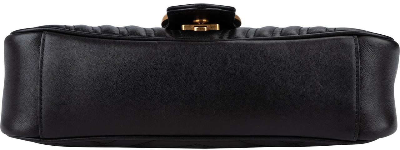 Gucci Matelassé Leather GG Marmont Medium Shoulder Crossbody Bag Zwart