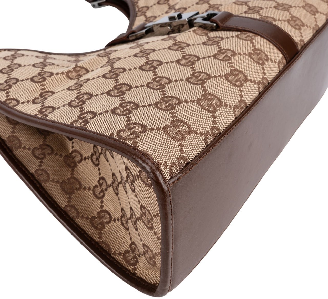Gucci Monogram GG Canvas Jackie Hobo Shoulder Bag Beige