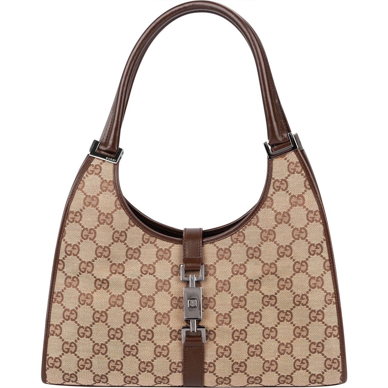 Gucci Monogram GG Canvas Jackie Hobo Shoulder Bag Beige