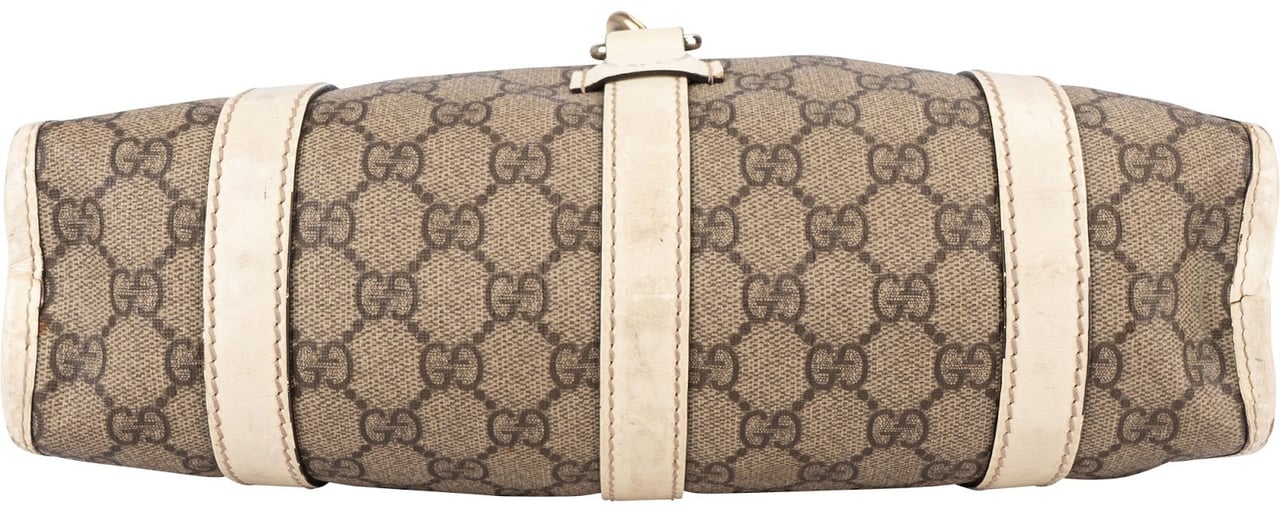 Gucci Supreme Monogram GG Canvas New Jackie Shoulder Bag Beige