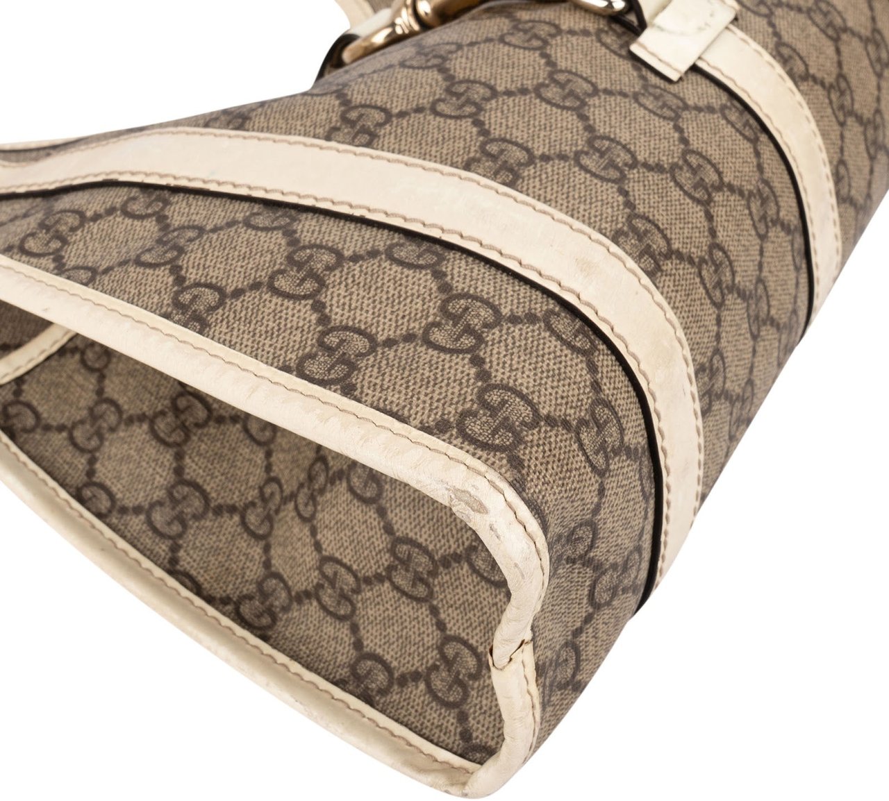 Gucci Supreme Monogram GG Canvas New Jackie Shoulder Bag Beige
