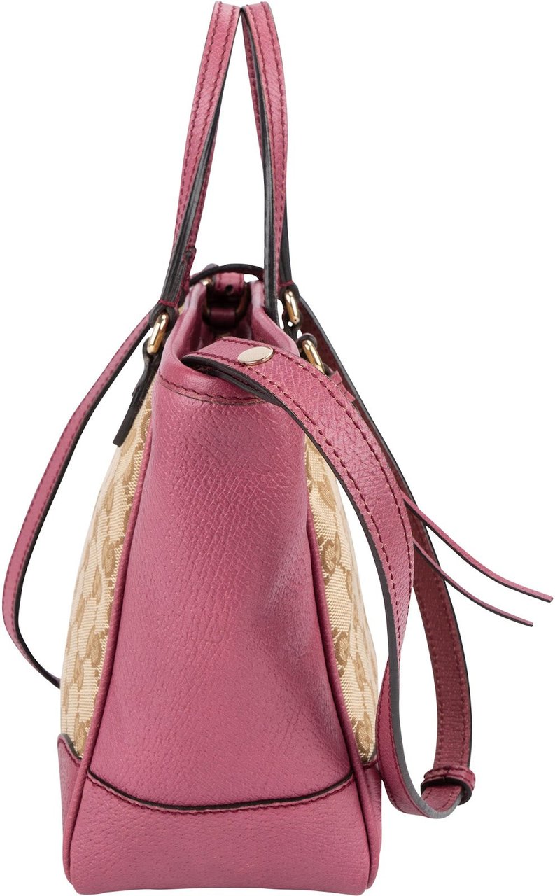 Gucci Monogram GG Canvas Bree Small Tote Crossbody Handbag Beige
