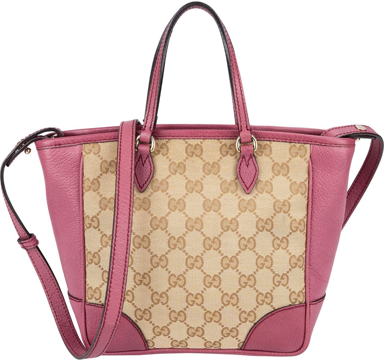 Gucci Monogram GG Canvas Bree Small Tote Crossbody Handbag Beige