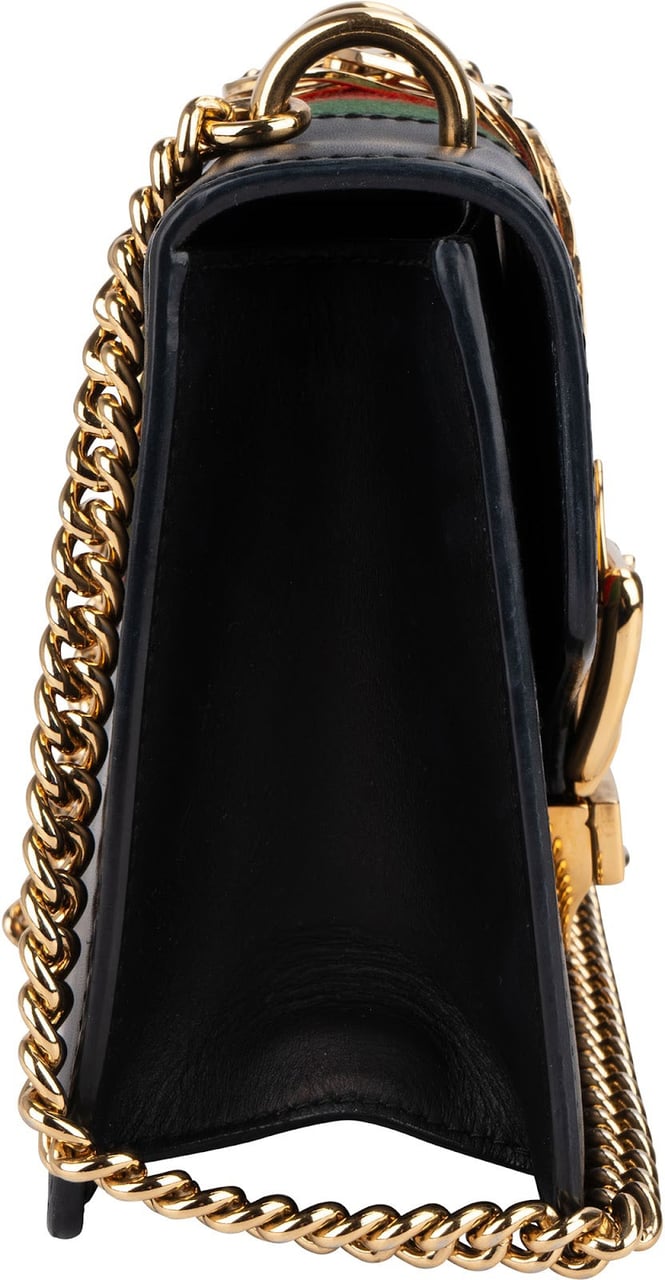 Gucci Black Leather Small Sylvie Crossbody Bag Zwart