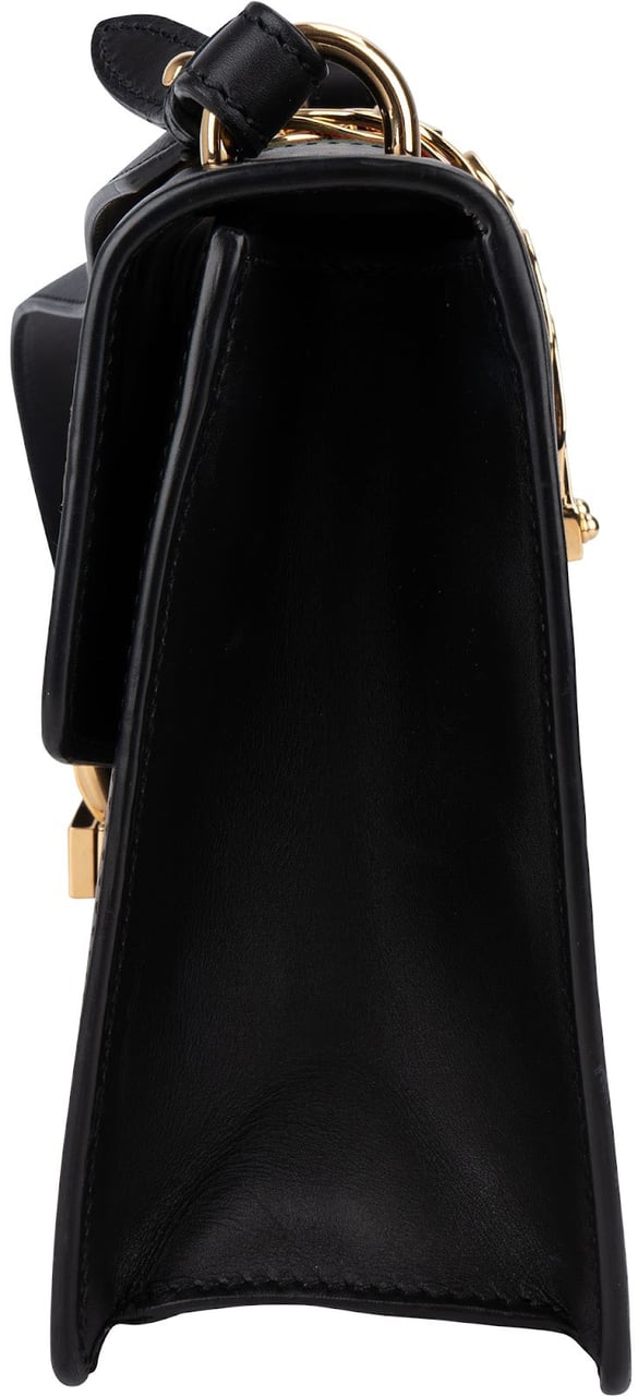 Gucci Black Leather Medium Sylvie Shoulder Bag Zwart