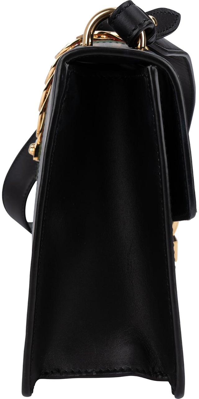 Gucci Black Leather Medium Sylvie Shoulder Bag Zwart