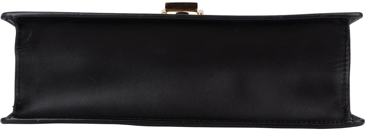 Gucci Black Leather Medium Sylvie Shoulder Bag Zwart
