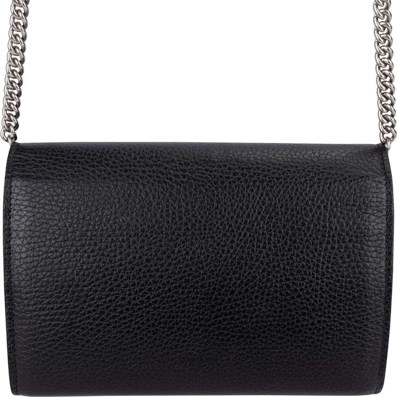 Gucci Grained Leather Dionysus Crystal Super Mini Crossbody Bag Zwart