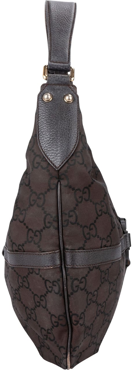 Gucci Monogram GG Canvas Interlocking G Hobo Shoulder Bag Bruin