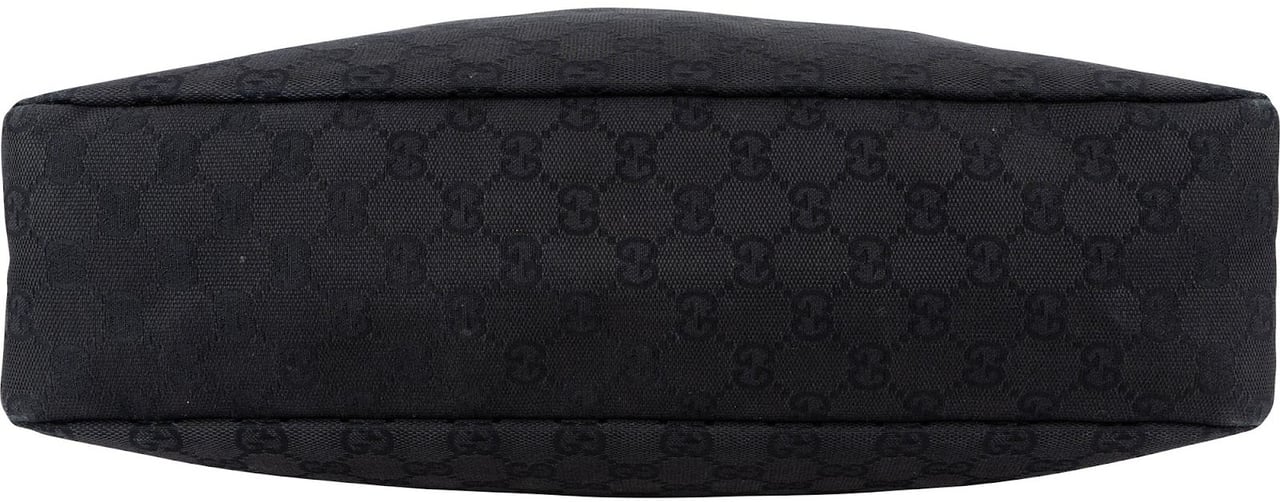 Gucci Monogram GG Canvas Horsebit Hobo Shoulder Bag Zwart