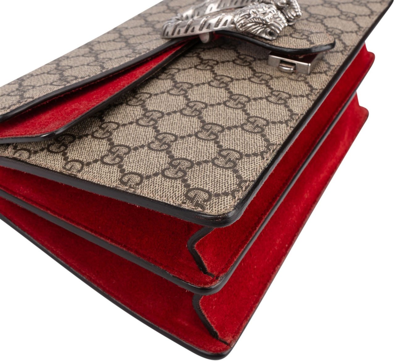 Gucci Monogram GG Supreme Canvas Dionysus Shoulder Bag Beige