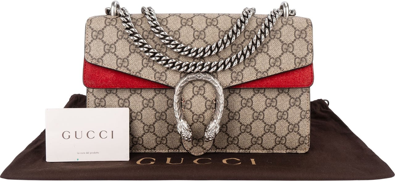 Gucci Monogram GG Supreme Canvas Dionysus Shoulder Bag Beige