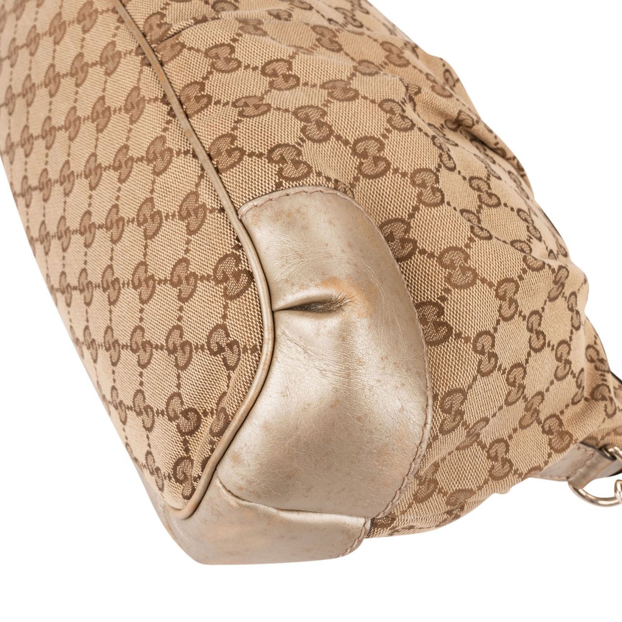 Gucci Monogram GG Canvas Sukey Satchel Handbag Beige