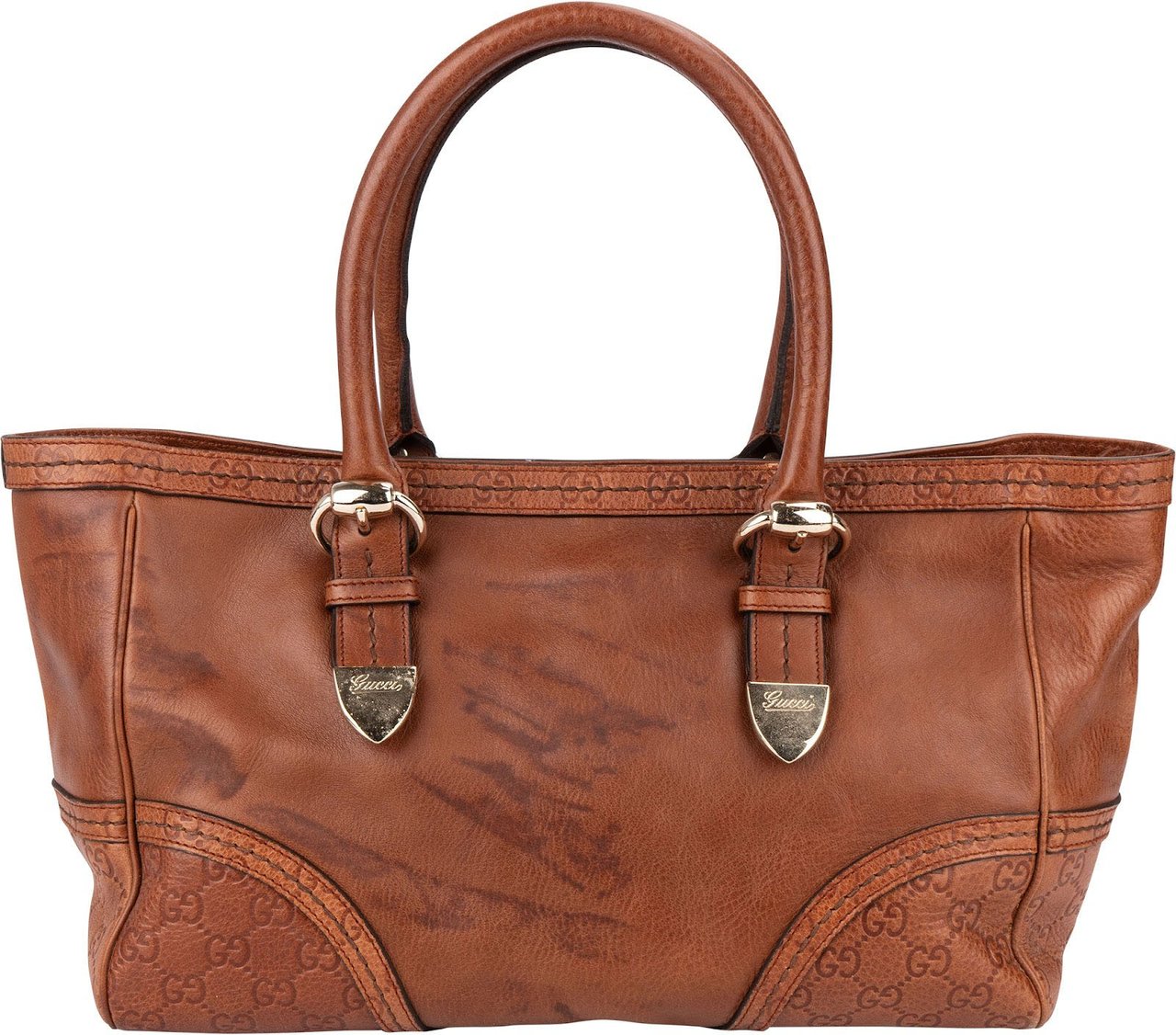 Gucci Guccissima Leather Eclipse Handbag Bruin
