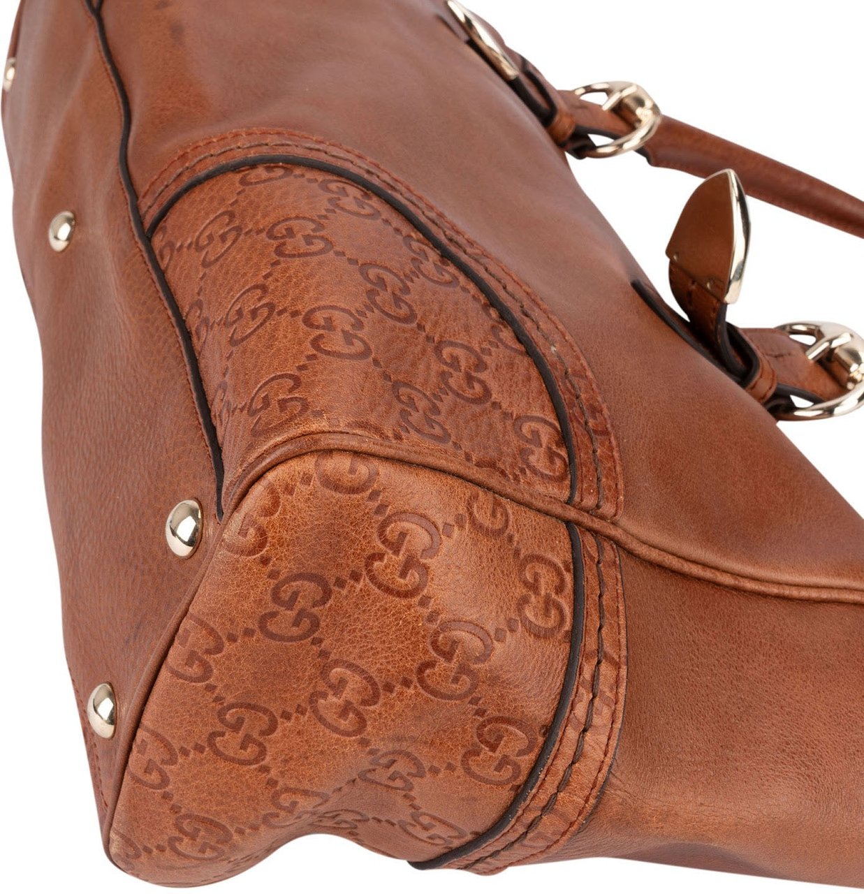 Gucci Guccissima Leather Eclipse Handbag Bruin