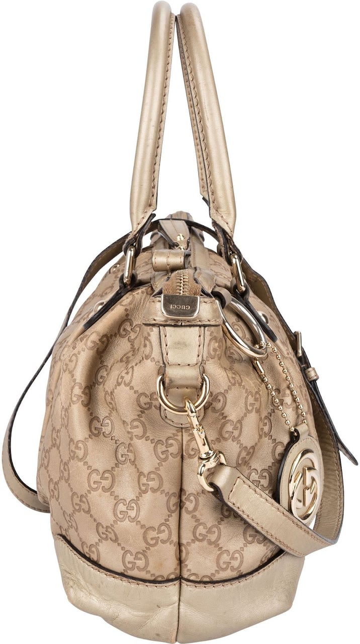 Gucci Gold Guccissima Leather Sukey Handbag Goud