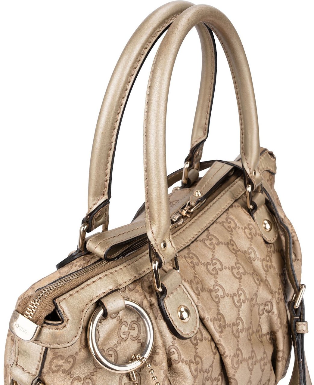 Gucci Gold Guccissima Leather Sukey Handbag Goud
