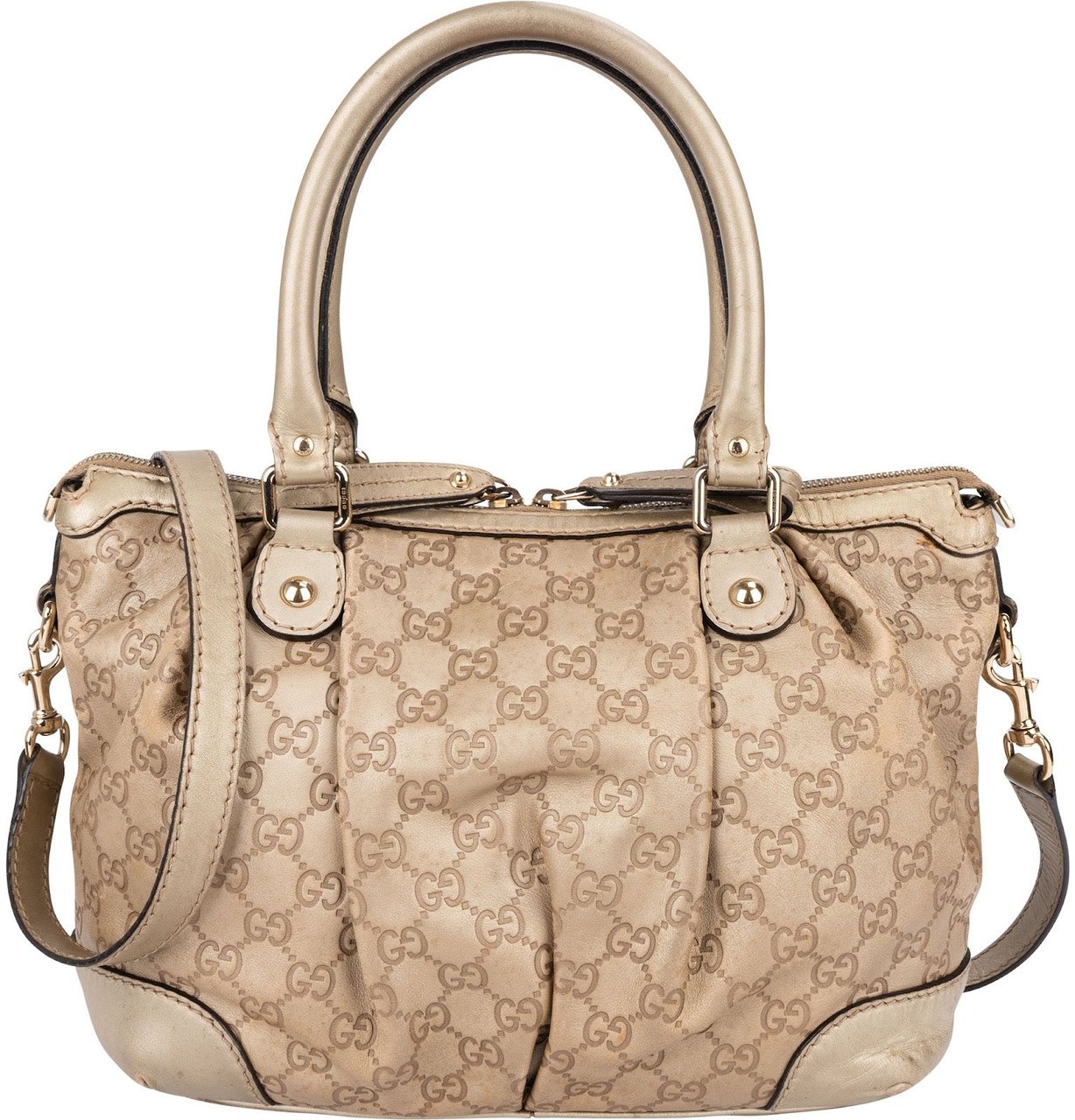 Gucci Gold Guccissima Leather Sukey Handbag Goud