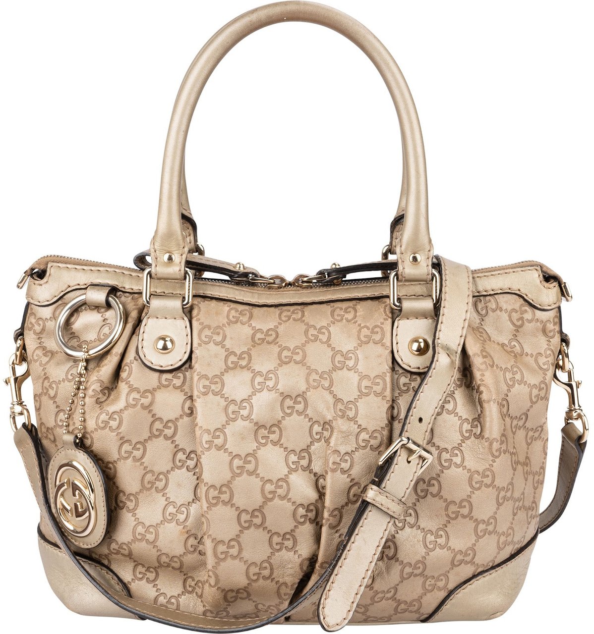 Gucci Gold Guccissima Leather Sukey Handbag Goud
