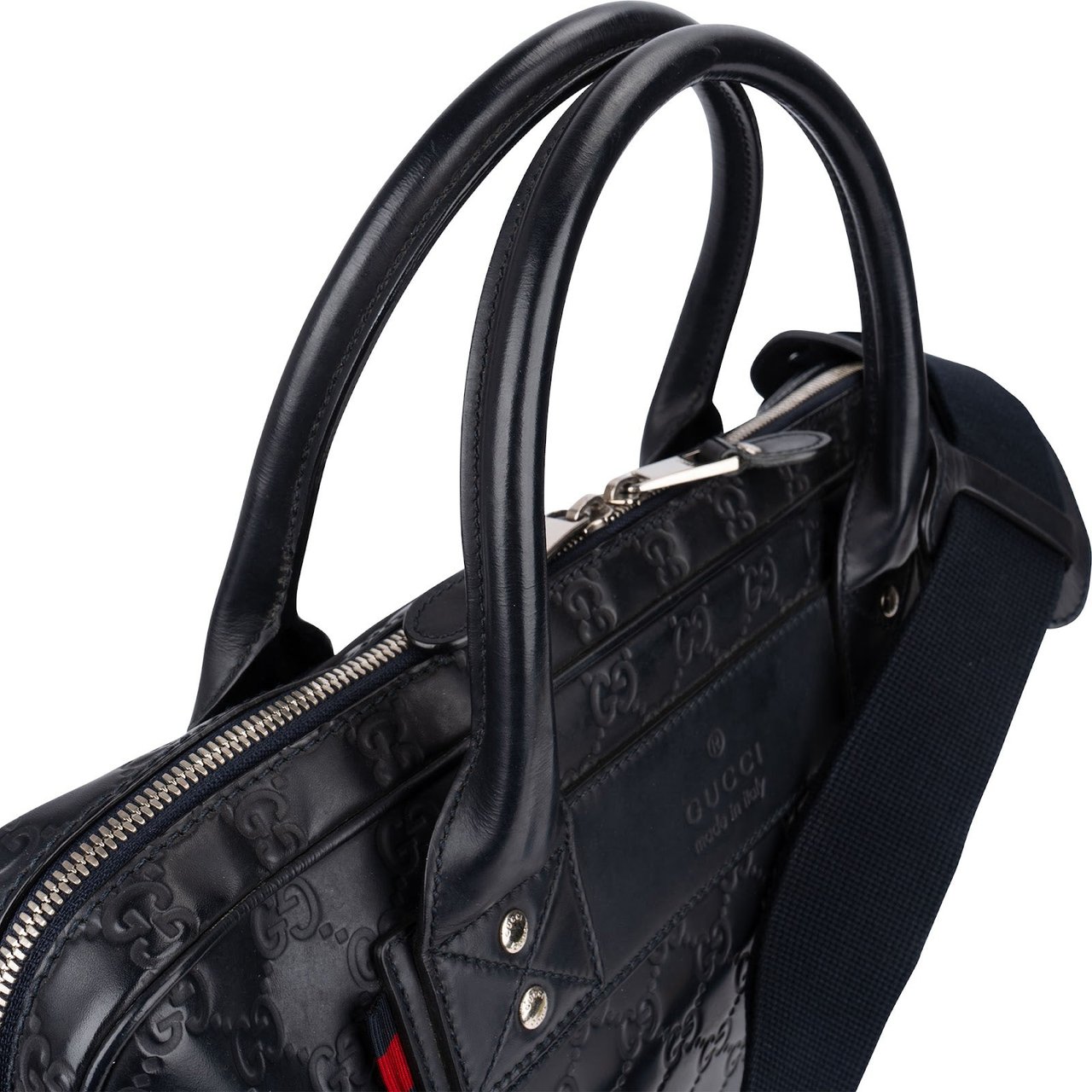 Gucci Guccissima Leather Business Handbag Blauw